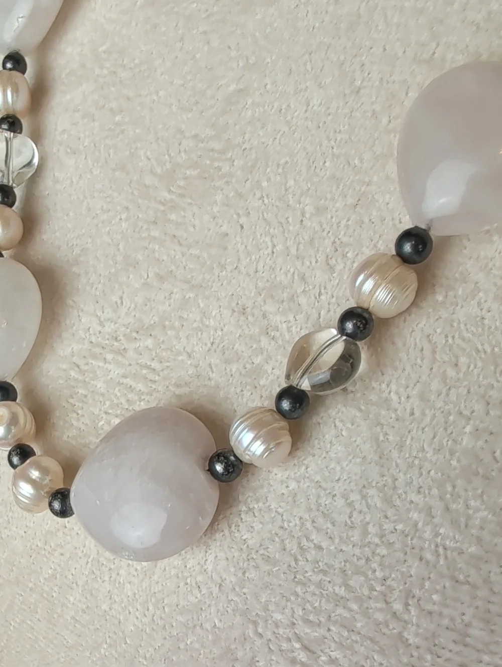 925 Sterling Silver Freshwater Pearl & Natural Gemstone Necklace Artisan